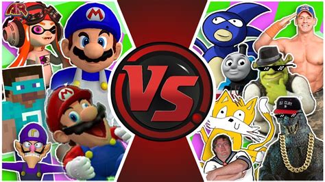 Smg4 Vs Mlg Total War Sanic Vs Smg4 Animation Cartoon Fight Club Hot