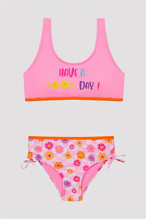 Gen K Z I Ek Desenli Halter Bikini Tak M Pljcfo Iy Mix Ok Renkli Penti