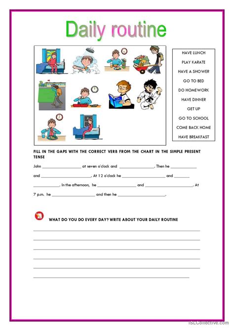 Simple Present Tense Daily Routine Esl Worksheet By Ozge543 Nbkomputer