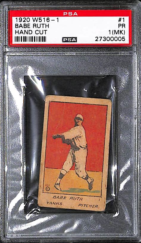 Lot Detail W Babe Ruth Card Strip Card PSA MK