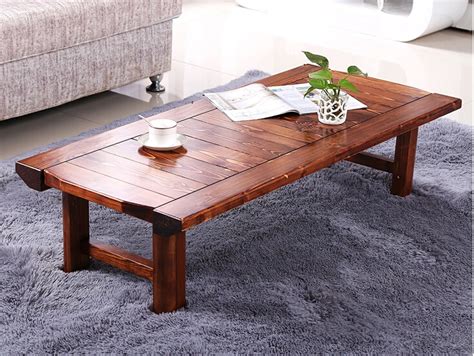 Folding Legs Modern Coffee Table Vintage Wood Furniture Living Room