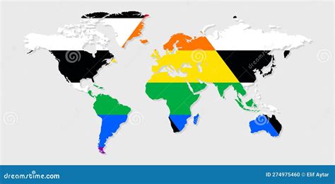 Straight Ally Pride Flag In A Shape Of World Map Flag Of Gay Transgender Bisexual Lesbian