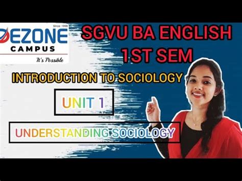 Sgvu Ba English St Sem Introduction To Sociology Unit Understanding