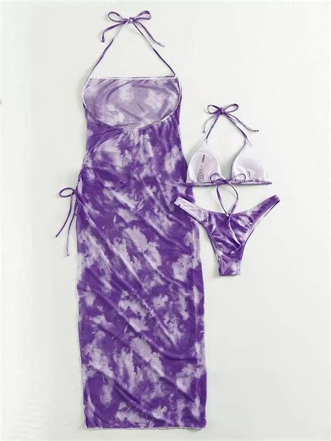 Pack Tie Dye Triangle Bikini Swimsuit Cover Up Artofit