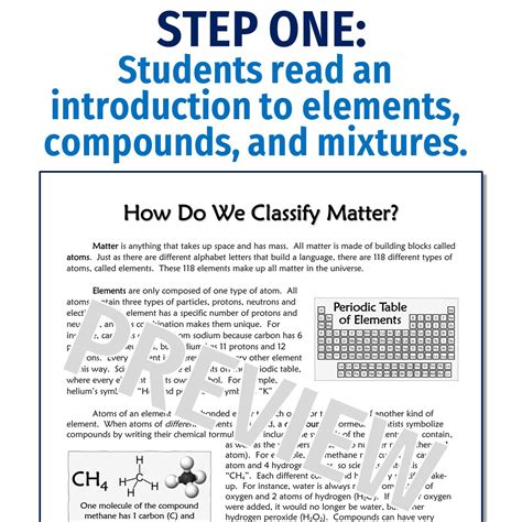 Introductory Classification Of Matter Activity Flying Colors Science