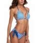 Women S Two Piece Swimsuit Halter Solid Color Triangle Reversable Bikini Set Stripe Roy
