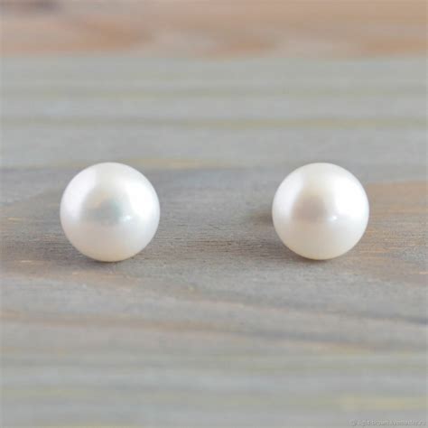 Серьги с жемчугом, пусеты жемчужные белые, серебро в интернет-магазине ...