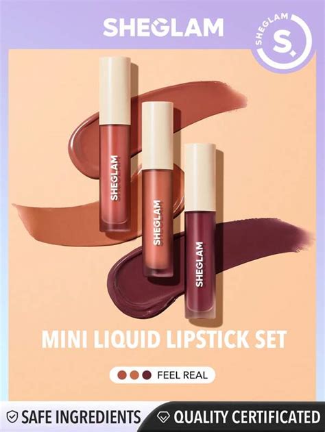 Sheglam Matte Allure Mini Liquid Lipstick Set Feel Real 3 Pcsset