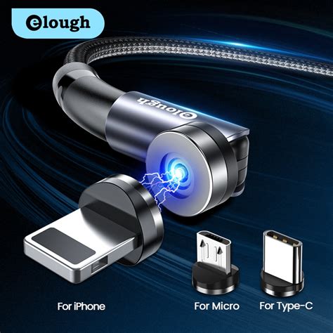 Elough 540 Degree Rotate Magnetic Charging Cable Micro Usb Cable Magnet