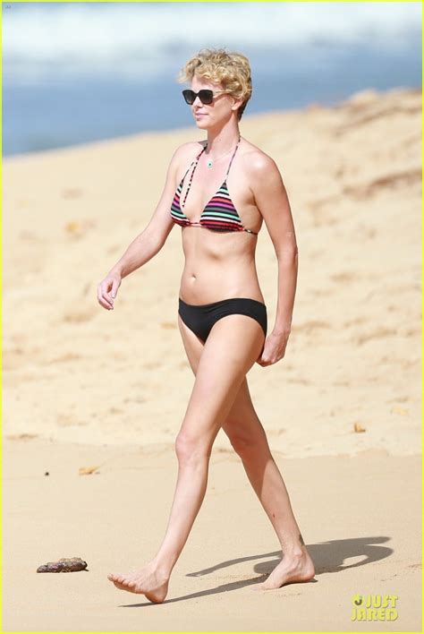 Charlize Theron Colorful Hawaiian Bikini Babe Photo Bikini