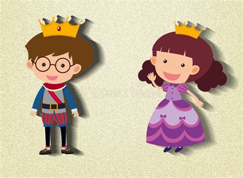 Little Prince and Princess Cartoon Character Stock Vector ...