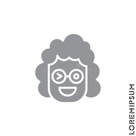 Winking Icon Girl Woman Smile Emoticons Isolated Gray On White