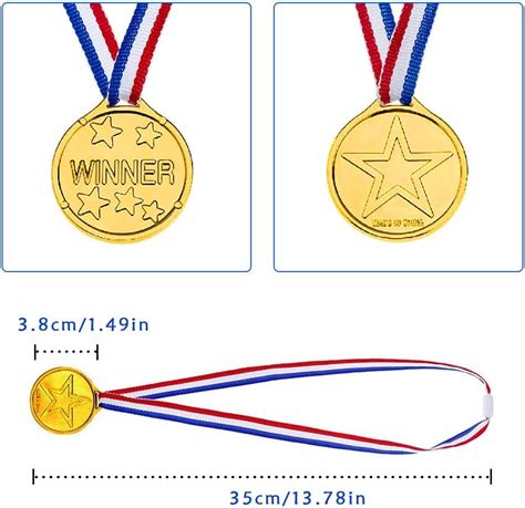 100 Packs Childrens Gold Plastic Winner Medals Kids 59 Off