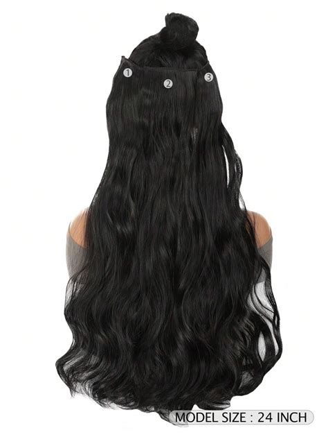 Juego De 3 Extensiones De Cabello Rizado Y Ondulado Largo Con Clip Para