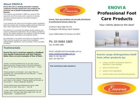 Enovia Professional Foot Care Products Creatives New Edge