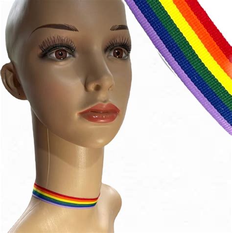 Rainbow Gay Pride LGBT Colourful Festival Wide Sexy Choker Necklace Etsy