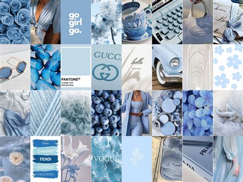 Boujee Blue Aesthetic Wall Collage Kit Digital Download 51 42 Off