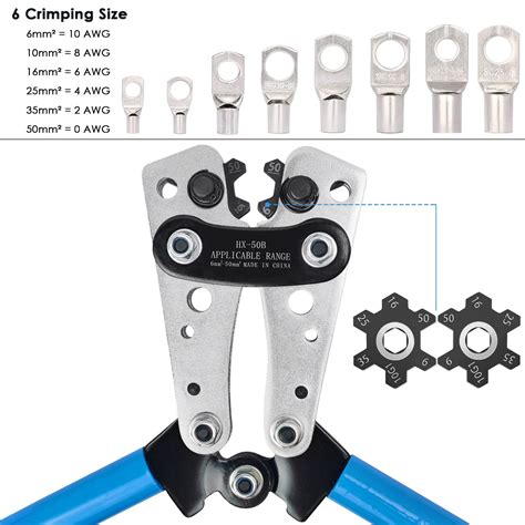 Mua Solsop Battery Cable Lug Crimping Tool 10 10 Awg With 60pcs Copper Ring Terminals 8 Sizes