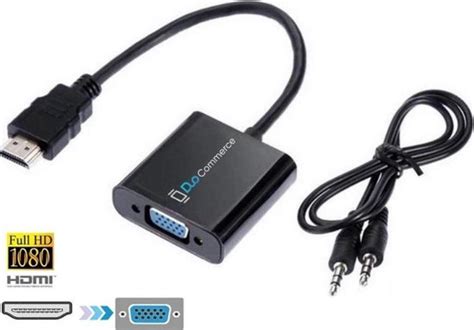 Universele Gold Plated Hdmi Naar Vga Adapter Converter Zwart Usb