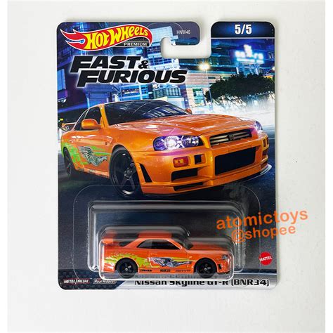 Hot Wheels Nissan Skyline R Bnr Gt R Orange Fast And Furious Japan Card Shopee Malaysia