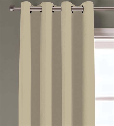 Buy Gold Solid Polyester Ft Blackout Eyelet Door Curtain By Ddecor