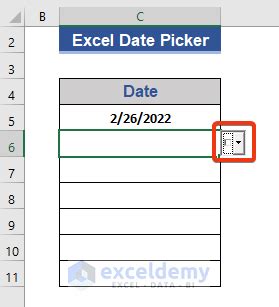 How To Insert The Excel Date Picker For An Entire Column Exceldemy