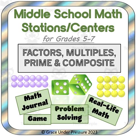 Middle School Math Stations Or Centers Factors Multiples Prime Composite By Teach Simple