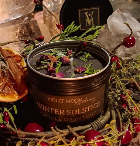 Winter Solstice Violet Moon Apothecary Candle Of Intent Yule