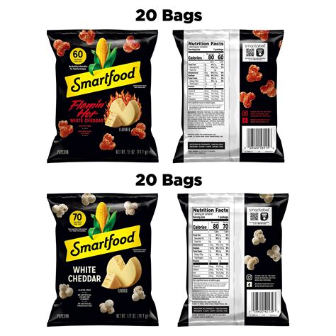 Snapklik Smartfood Popcorn White Cheddar And Flamin Hot White Cheddar Variety Pack Ounce