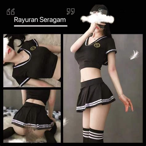 Jual Set Lingerie Atlet Wanita Seksi Kostum Seragam Sekolah Costume