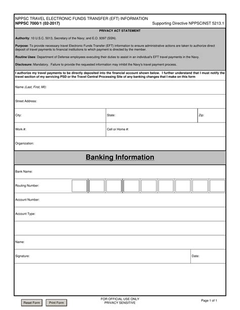 Fillable Eft Form Printable Forms Free Online