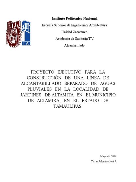 Pdf Proy De Alcantarillado Pluvial Autoguardado Dokumen Tips