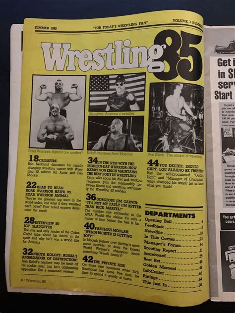 Wrestling 85 Magazine Summer 1985 Sgt Slaughter Nikita Koloff Road