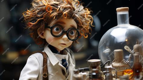 Premium Photo Mad Scientist Doll Closeup Photo Of A Dieselpunk Style