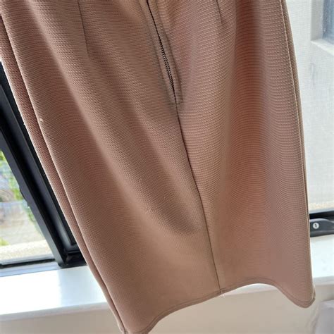 Midi Length Bodycon Dress Size 10 Nude Colour Depop