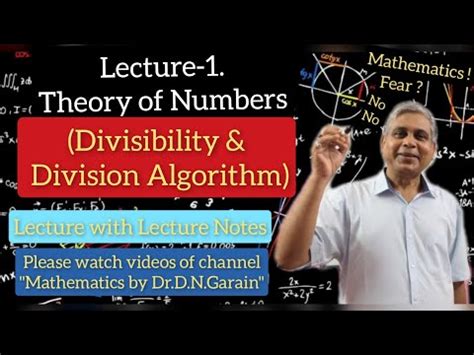 Theory Of Numbers Lec Divisibility Division Algorithm By Dr D