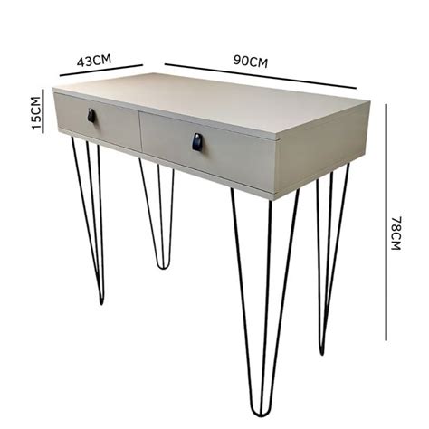 Aparador Dalí estilo industrial duas gavetas nude 90cm