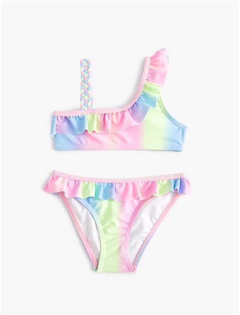 Pembe K Z Ocuk Bikini Tak M F Rf Rl Tek Omuz Nce Ask L Skg Mm Koton