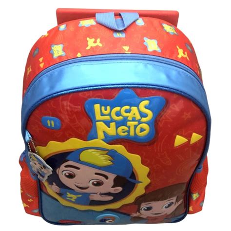 Mochila Escolar Infantil G Rodinhas E Costas Estampa Dos Personagens Em