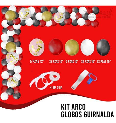 Kit Arco Globos Guirnalda Decoraci N Fiesta Rojo Meses Sin Intereses