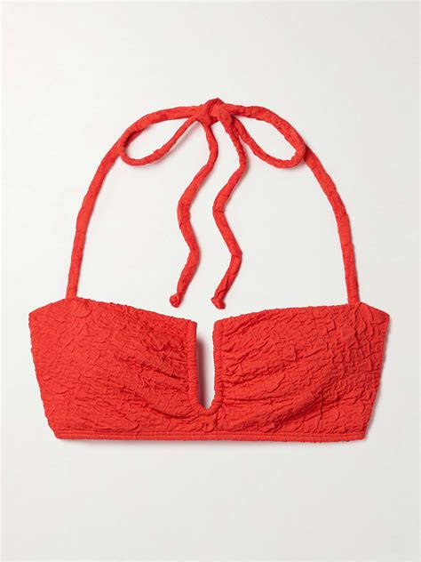 MARA HOFFMAN Cruz Recycled Popcorn Bikini Top NET A PORTER