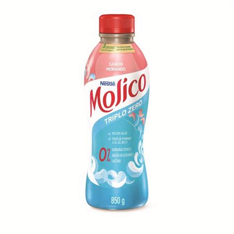 Iogurte Desnatado Morango Zero Lactose Nestlé Molico Triplo Zero