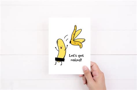 Let S Get Naked Card Naughty Love Card Flirty Humor Dating Anniversary Card Food Pun Card