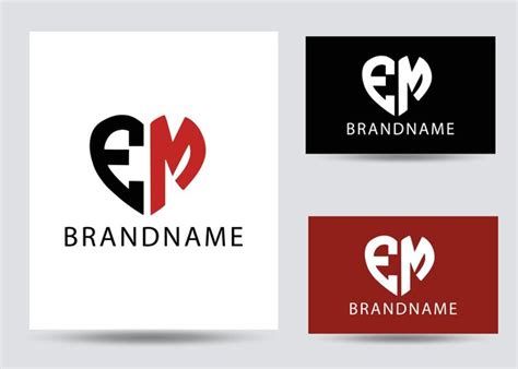 Premium Vector Modern Monogram Initial Letter Em Logo Design Template