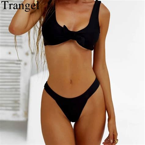 Trangel Bandage Swimwear Women Solid Bikini Set Sexy Swimsuit Women S Beach Wear Bikinis