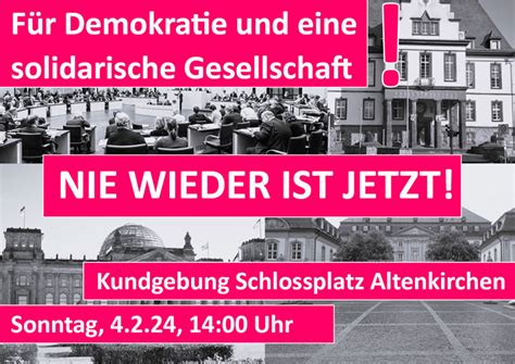 Für Demokratie und eine solidarische Gesellschaft NIE WIEDER IST JETZT