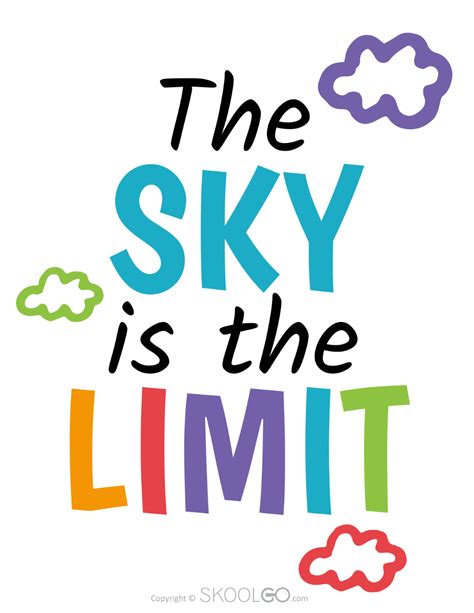 The Sky Is The Limit Free Classroom Poster SKOOLGO Motivational