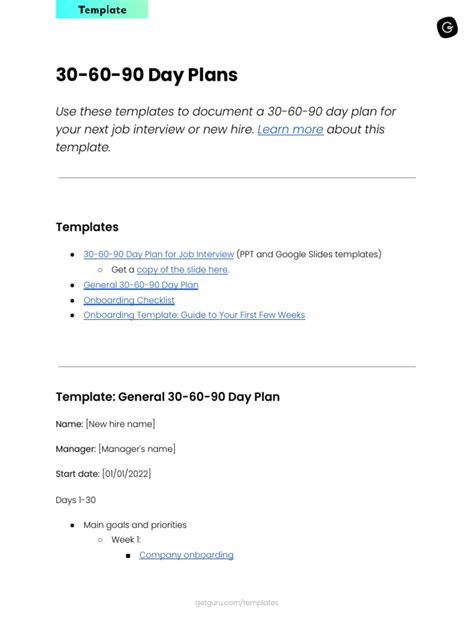 Templates-30-60-90 Day Plans | PDF | Business | Computing