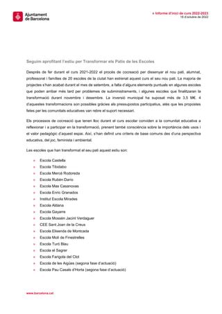 Informe Dinici Del Curs Escolar Pdf