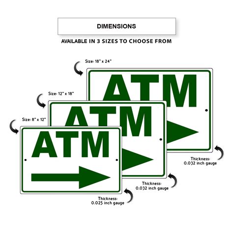 Atm Right Side Aluminum Metal Sign Sign Fever